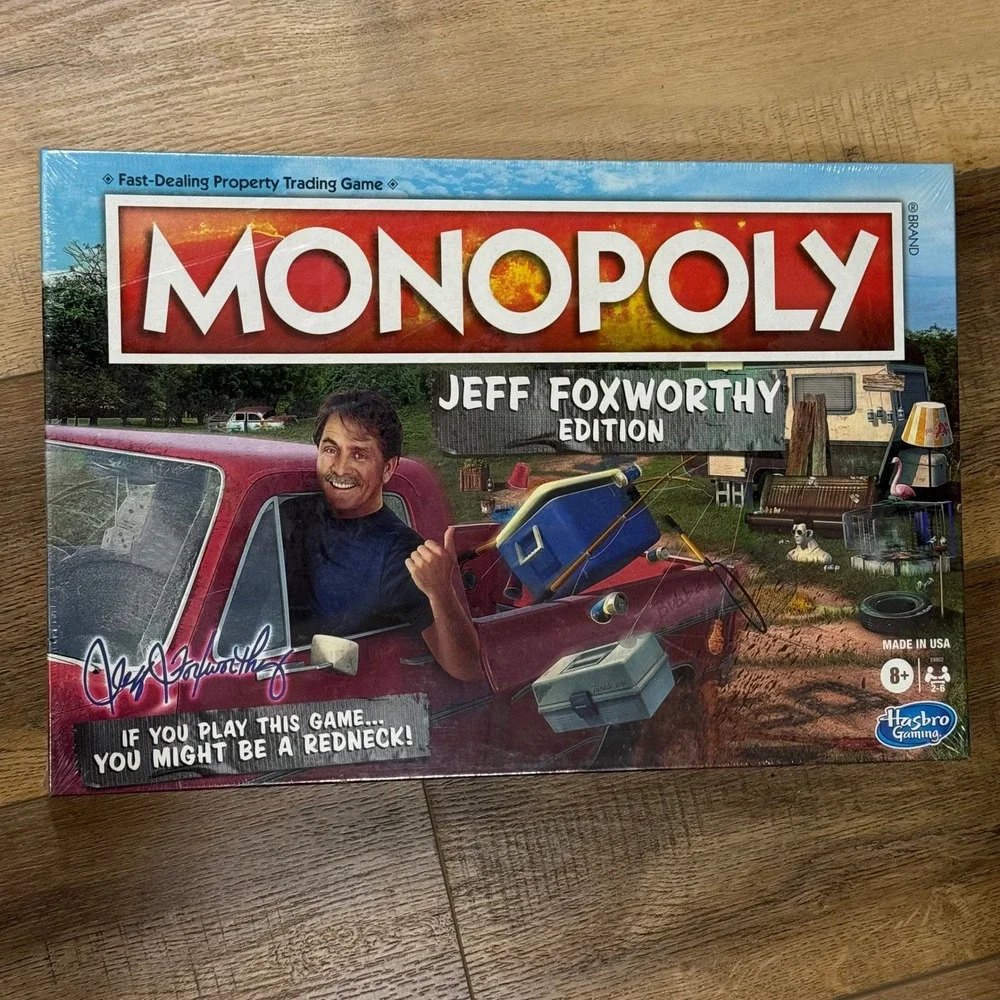 NEW Sealed Monopoly Jeff Foxworthy Edition Board Game Featuring Redneck‎ Humor